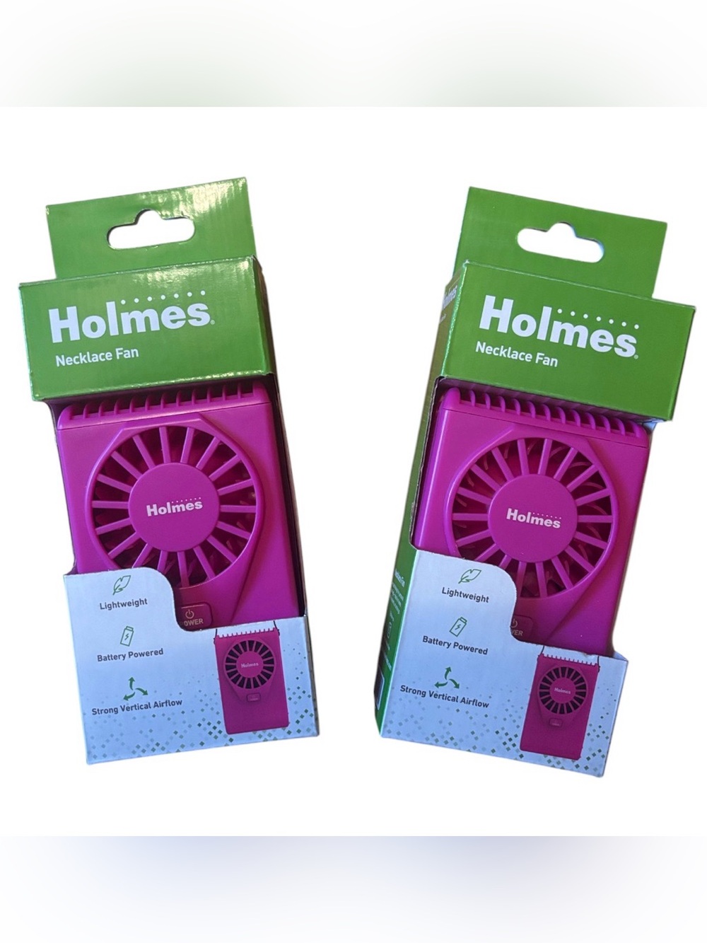 Holmes Pink Necklace Fan Bundle Pair Barbie Pretty Lightweight Battery Powered 2